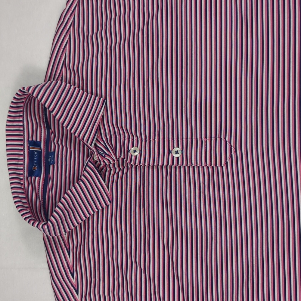 Stitch Performance Blend Striped‎ Mens Golf Polo Shirt Size Medium Large